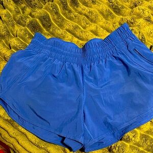 Lululemon blue tracker shorts low rise